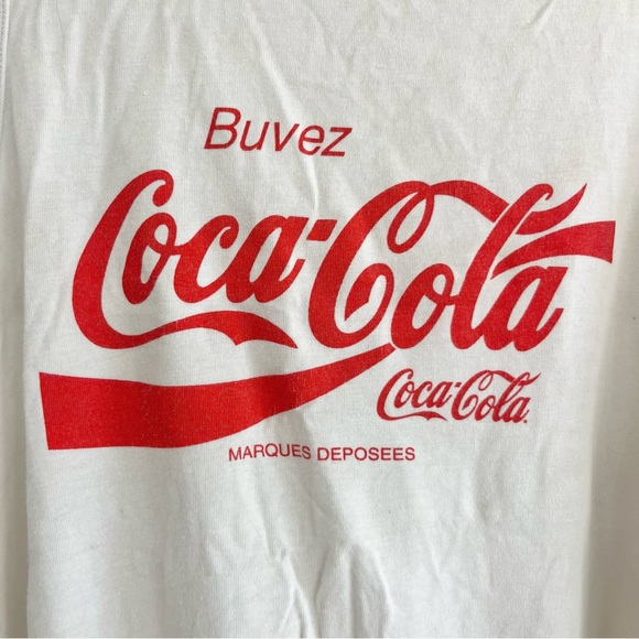Coca Cola Mad Engine French Racerback Tank Top White Red Top Buvez Coke 2019 XL - Picture 4 of 5